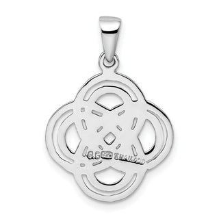 Sterling Silver Rhodium-plated Polished Celtic Pendant