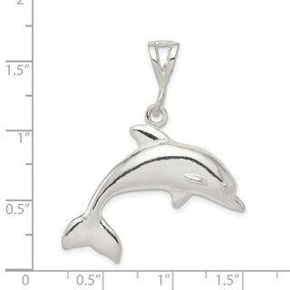 Sterling Silver Polished Dolphin Pendant QC8714