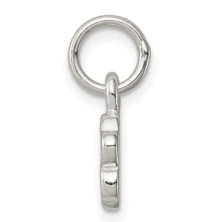 Sterling Silver Polished and Textured Paw Print Charm QC8873