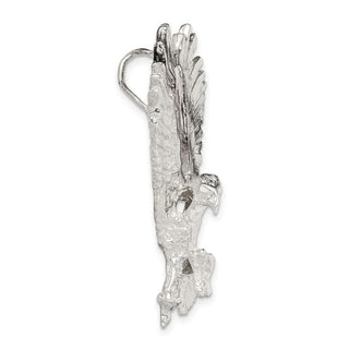 Sterling Silver Polished and Textured Eagle Slide Pendant