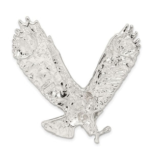 Sterling Silver Polished and Textured Eagle Slide Pendant