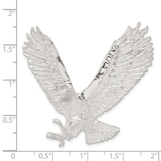 Sterling Silver Polished and Textured Eagle Slide Pendant