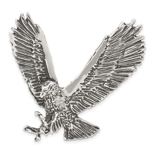Sterling Silver Antiqued and Textured Eagle Slide Pendant