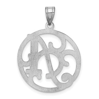 Sterling Silver Rhodium-plated Fancy Script Initial A Pendant