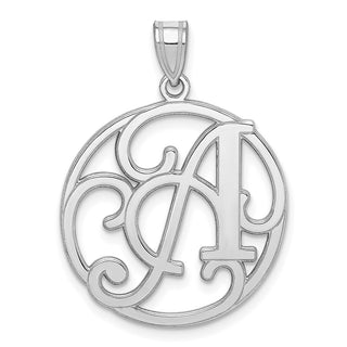 Sterling Silver Rhodium-plated Fancy Script Initial A Pendant