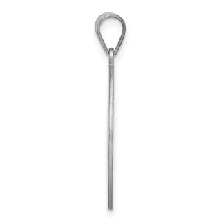 Sterling Silver Rhodium-plated Fancy Script Initial B Pendant