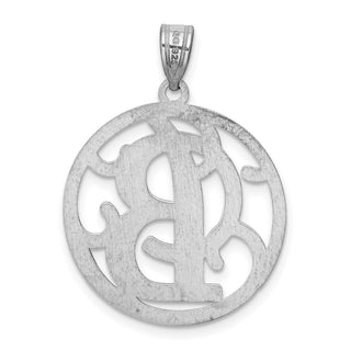 Sterling Silver Rhodium-plated Fancy Script Initial B Pendant