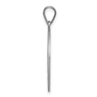 Sterling Silver Rhodium-plated Fancy Script Initial C Pendant
