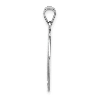 Sterling Silver Rhodium-plated Fancy Script Initial D Pendant