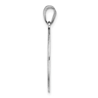 Sterling Silver Rhodium-plated Fancy Script Initial F Pendant