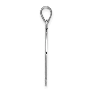 Sterling Silver Rhodium-plated Fancy Script Initial G Pendant