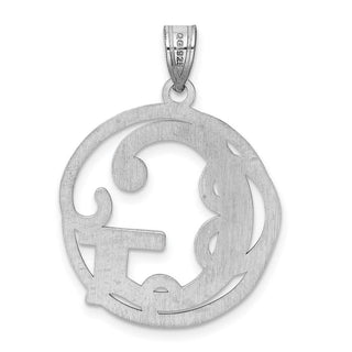 Sterling Silver Rhodium-plated Fancy Script Initial G Pendant