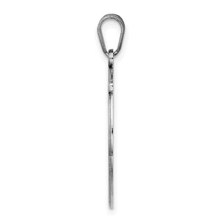 Sterling Silver Rhodium-plated Fancy Script Initial H Pendant