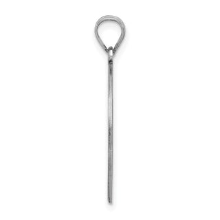 Sterling Silver Rhodium-plated Fancy Script Initial I Pendant