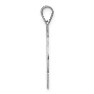 Sterling Silver Rhodium-plated Fancy Script Initial K Pendant