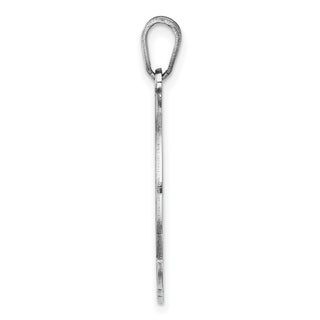 Sterling Silver Rhodium-plated Fancy Script Initial L Pendant