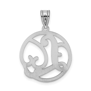 Sterling Silver Rhodium-plated Fancy Script Initial L Pendant