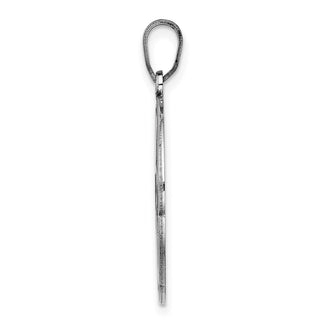 Sterling Silver Rhodium-plated Fancy Script Initial O Pendant