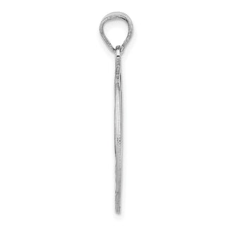 Sterling Silver Rhodium-plated Fancy Script Initial P Pendant