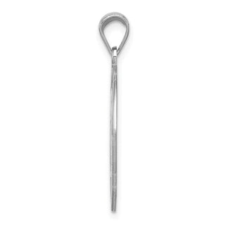 Sterling Silver Rhodium-plated Fancy Script Initial R Pendant
