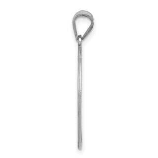 Sterling Silver Rhodium-plated Fancy Script Initial S Pendant