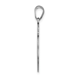 Sterling Silver Rhodium-plated Fancy Script Initial W Pendant