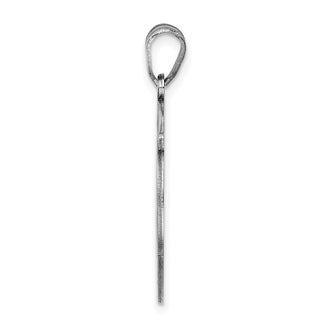 Sterling Silver Rhodium-plated Fancy Script Initial W Pendant