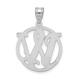Sterling Silver Rhodium-plated Fancy Script Initial W Pendant