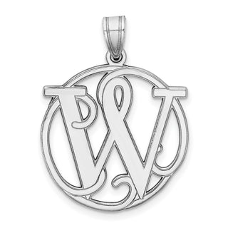 Sterling Silver Rhodium-plated Fancy Script Initial W Pendant