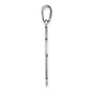Sterling Silver Rhodium-plated Fancy Script Initial X Pendant