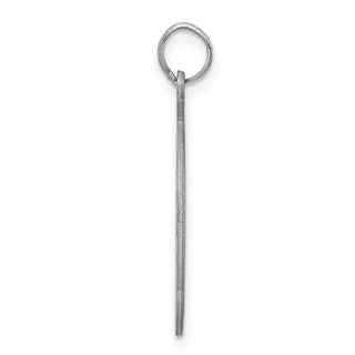 Sterling Silver Rhodium-plated Fancy Script Initial Z Pendant