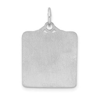 Sterling Silver Rhodium-plated Blue Birth Certificate Polished & Satin Charm