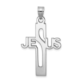 925 Sterling Silver Jesus Cross Large Pendant