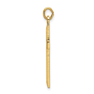 Gold-Plated 925 Sterling Silver Polished and Satin Cross Pendant