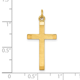 Gold-Plated 925 Sterling Silver Polished and Satin Cross Pendant