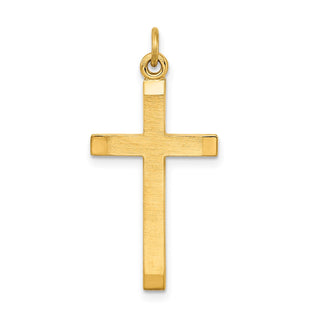 Gold-Plated 925 Sterling Silver Polished and Satin Cross Pendant