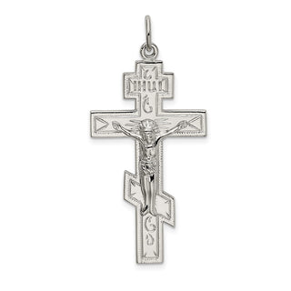 925 Sterling Silver Polished Eastern Orthodox Cross Pendant
