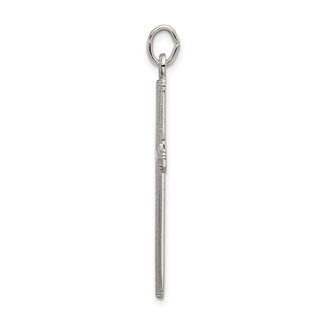 925 Sterling Silver Polished Grooved Cross Pendant
