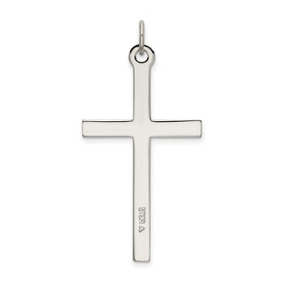 925 Sterling Silver Polished and Textured Cross Pendant QC9052