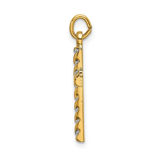 Gold-Plated 925 Sterling Silver Polished and Texture Cross Pendant