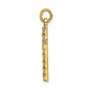 Gold-Plated 925 Sterling Silver Polished and Texture Cross Pendant
