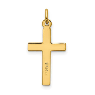 Gold-Plated 925 Sterling Silver Polished and Texture Cross Pendant