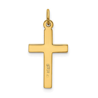 Gold-Plated 925 Sterling Silver Polished and Texture Cross Pendant