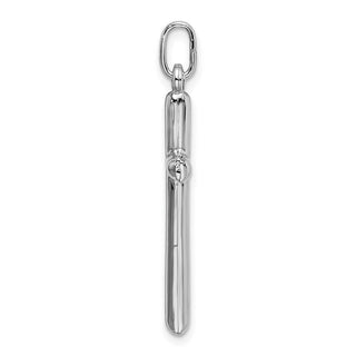 Sterling Silver Rhodium-plated Polished Cross Charm
