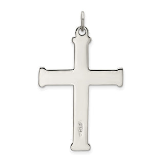 925 Sterling Silver Polished and Satin Cross Pendant QC9065