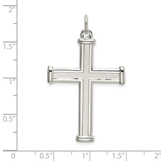 925 Sterling Silver Polished and Satin Cross Pendant QC9065