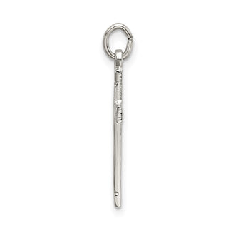925 Sterling Silver Polished Satin 7 Diamond-Cut Cross Pendant