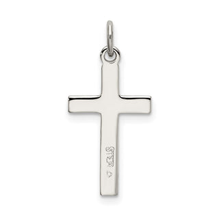 925 Sterling Silver Polished Satin 7 Diamond-Cut Cross Pendant