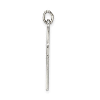 925 Sterling Silver Satin and Diamond-Cut Cross Pendant