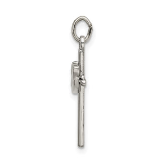 925 Sterling Silver Polished and Satin Dove Cross Pendant